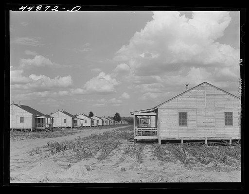 Prefabricated houses built by FSA (Farm Security Administration) to take care of some of the colored families that had to move out of the area taken over by the Army in Caroline County, Milford, Virginia