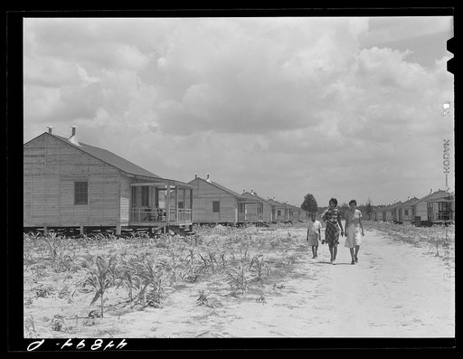 Prefabricated houses built by FSA (Farm Security Administration) to take care of some of the Negro farmers who had to move out of the area being taken over by the Army. Milford, Caroline County, Virginia
