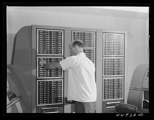 At the control board of the teletype room. Municipal airport, Washington, D.C.