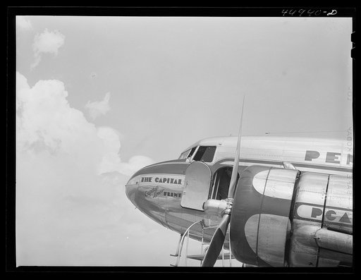 The nose of one of the airliners. Municipal airport, Washington, D.C.