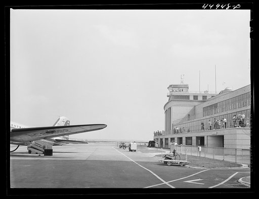 The administration building seen from the field. Municipal airport, Washington, D.C.