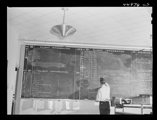 Flight information bulletin number of one of the airlines. Washington D.C. municipal airport