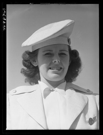 A hostess for one of the airliners. Washington, D.C. municipal airport