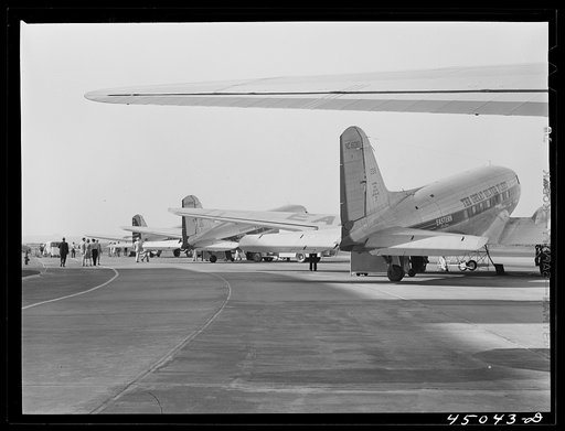 Airliners lined upon the field. Municipal airport, Washington, D.C.