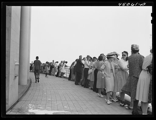 Visitors on the observation platform overlooking the field. Municipal airport, Washington, D.C.