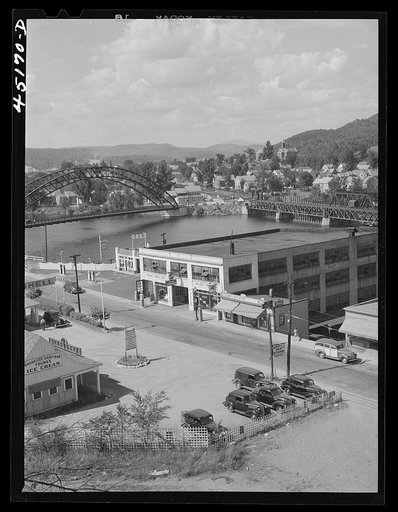 Untitled photo, possibly related to: Bellows Falls, Vermont, and on the far side of the river, North Walpole, New Hampshire