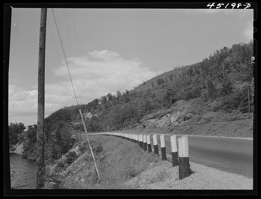 Highway along Connecticut River on the New Hampshire side across from Brattleboro, Vermont