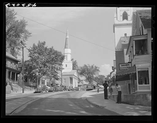 The main street in Springfield, Vermont