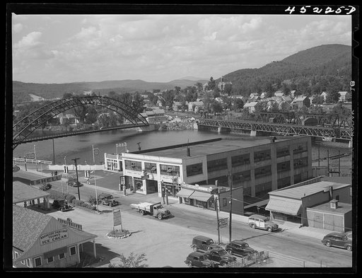 Untitled photo, possibly related to: Bellows Falls, Vermont, and on the far side of the river, North Walpole, New Hampshire