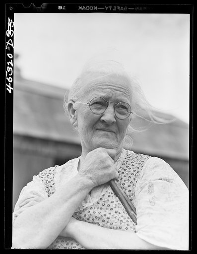 Mrs. Carrie E. Loadwick, lifelong resident of area being taken over by the Army, who is moving to the town of Adams. Leraysville, New York