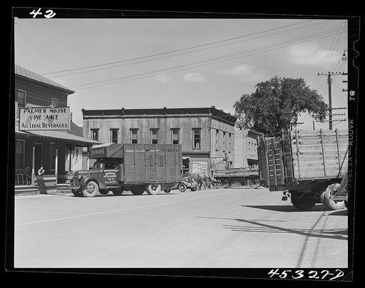 Main street in Evans Mills, New York, which is just outside the area being taken over by the Pine Camp expansion. Many of the residents in the area are moving here. Evans Mills, New York