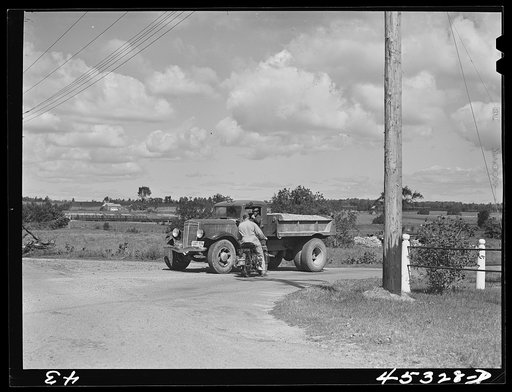 Messenger from Pine Camp stops to ask directions in the newly acquired Pine Camp expansion. New York