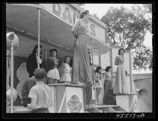 Untitled photo, possibly related to: The "girlie" show at the Rutland Fair, Vermont