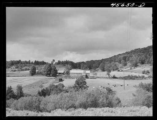 The farm of William Gaynor, FSA (Farm Security Administration) dairy farmer near Fairfield, Vermont