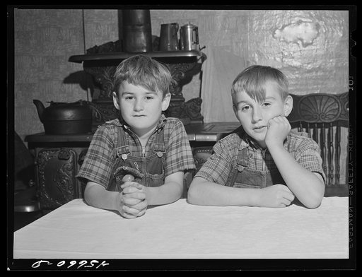 Two of the children of William Gaynor, FSA (Farm Security Administration) dairy farmer near Fairfield, Vermont