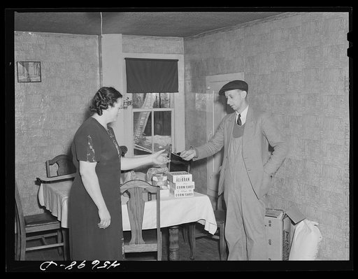 Untitled photo, possibly related to: Mrs. William Gaynor, wife of FSA (Farm Security Administration) dairy farmer, on her farm near Fairfield, Vermont