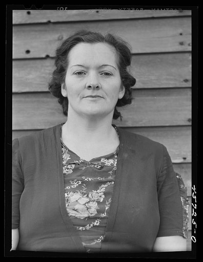 Mrs. William Gaynor, wife of FSA (Farm Security Administration) dairy farmer, on her farm near Fairfield, Vermont
