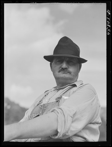 Vermont farmer whose team of horses won the weight-pulling contest at the World's Fair. Tunbridge, Vermont