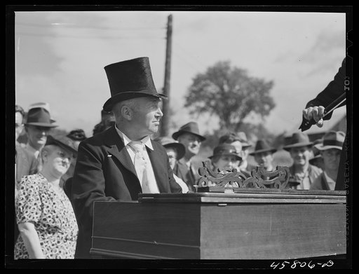 Untitled photo, possibly related to: Mr. Ed Larkin, seventy-eight year old fiddler at the "World's Fair" in Tunbridge, Vermont