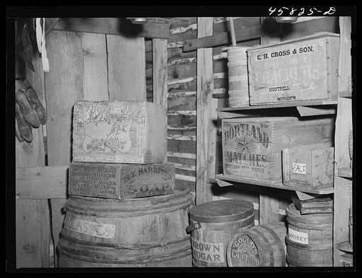 In the old store and post office exhibit in the antique building at the World's Fair. Tunbridge, Vermont