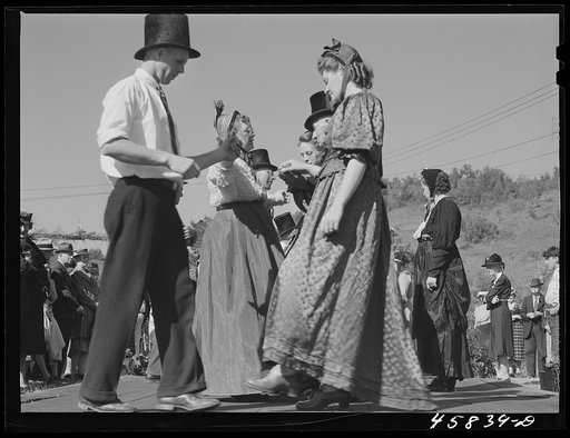 Untitled photo, possibly related to: Square dances at the World's Fair at Tunbridge, Vermont