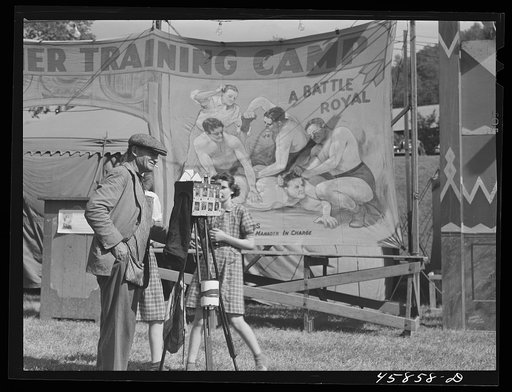 Untitled photo, possibly related to: Tintype photographer at the World's Fair at Tunbridge, Vermont