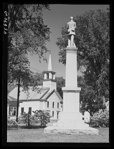 Tunbridge, Vermont. Monument and a church