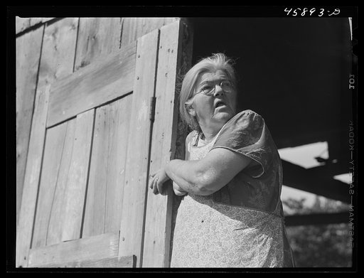 Untitled photo, possibly related to: Franklin County, Vermont. A farm woman who, with her family, lives in a barn