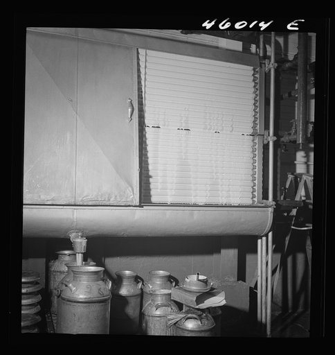 Untitled photo, possibly related to: Cooling unit for cream at the United Farmers' Cooperative Creamery in Sheldon Springs, Vermont
