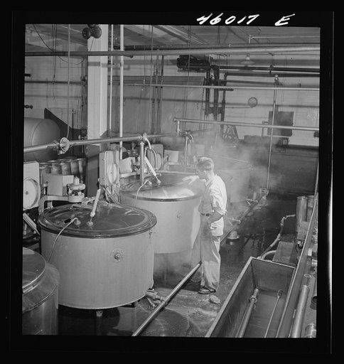 Pasteurizing units at the United Farmers' Cooperative Creamery in Sheldon Springs, Vermont