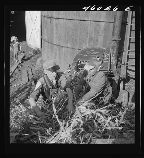 Untitled photo, possibly related to: Filling a silo on a farm