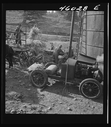 Untitled photo, possibly related to: Filling a silo on a farm