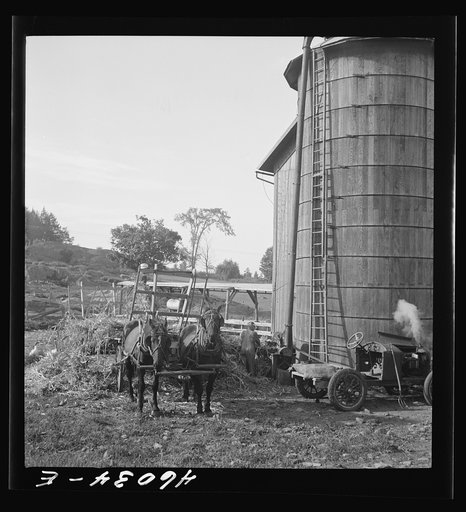 Untitled photo, possibly related to: Filling a silo on a farm