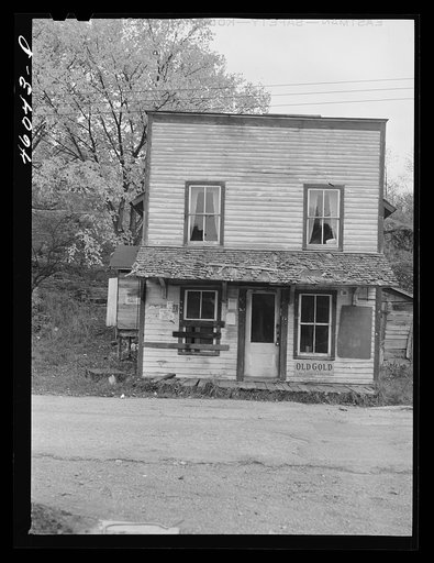Abandoned store in the village of Lewisburg, New York. Everyone has now left the town which was in the Pine Camp expansion area