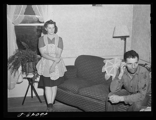 Mr. and Mrs. Leo Longamore, formerly from the Pine Camp expansion area now living on a New York defense relocation farm, near Mexico, New York