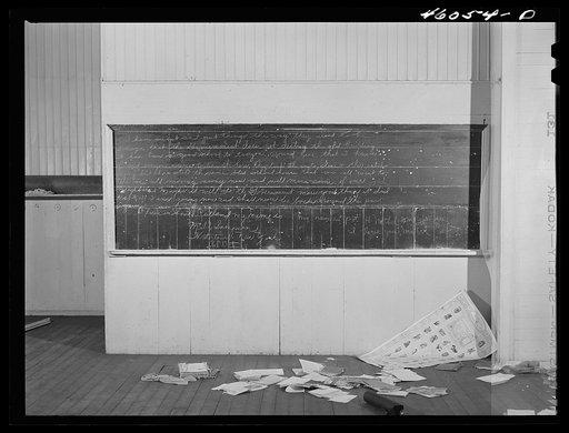 Abandoned school house (the Reedville School) in the Pine Camp expansion area which was attended by Dan Sampson's children