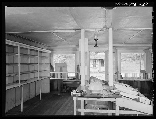 Abandoned store in the village of Lewisburg, New York. Everyone has now left the town which was in the Pine Camp expansion area