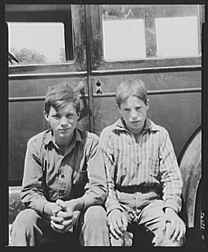 Two children of Mr. Ray Lyman, FSA (Farm Security Administration) dairy farmer near Castleton, Vermont