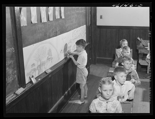 Siloam, Greene County, Georgia. Classroom in the school