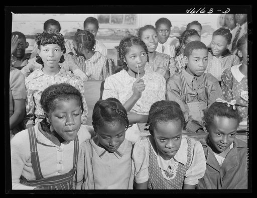 Untitled photo, possibly related to: Siloam, Greene County, Georgia. Singing class in a Negro school