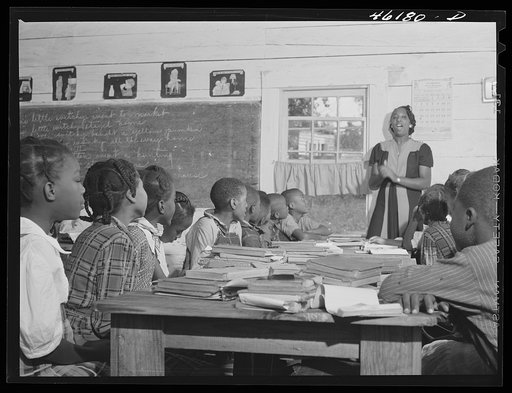 Untitled photo, possibly related to: Siloam, Greene County, Georgia. Singing class in a Negro school