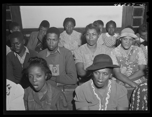 Union Point, Greene County, Georgia. Community sing in the Negro church