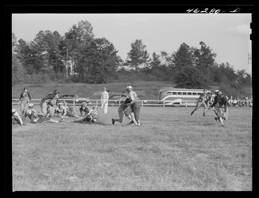 Untitled photo, possibly related to: Greensboro, Greene County, Georgia. High school football game