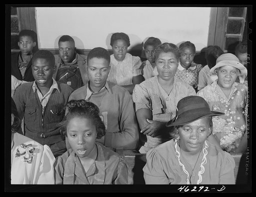 Untitled photo, possibly related to: Union Point, Greene County, Georgia. Community sing at the Negro church