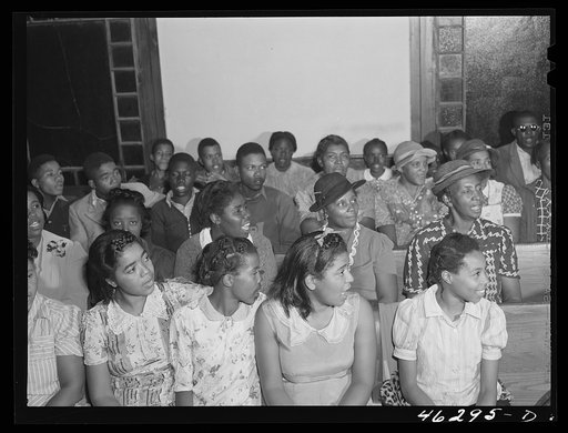 Untitled photo, possibly related to: Union Point, Greene County, Georgia. Community sing at the Negro church