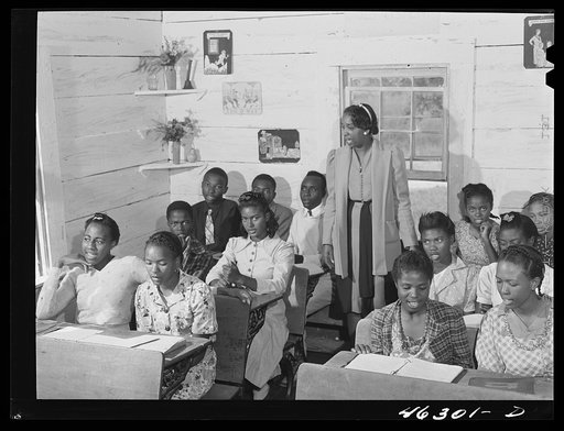 Untitled photo, possibly related to: Siloam, Greene County, Georgia. Singing class in a Negro School