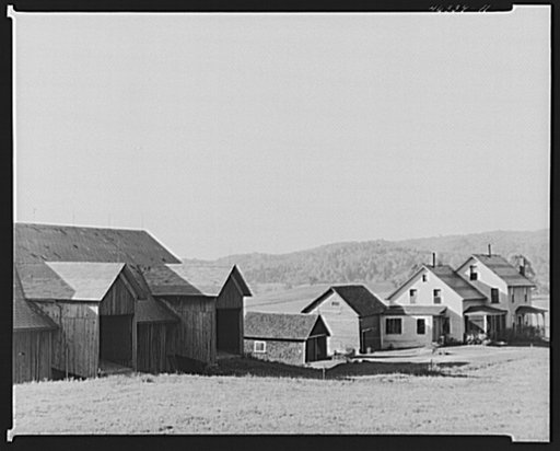 Farmhouses along a road between Burlington and Enosburg Falls, Vermont