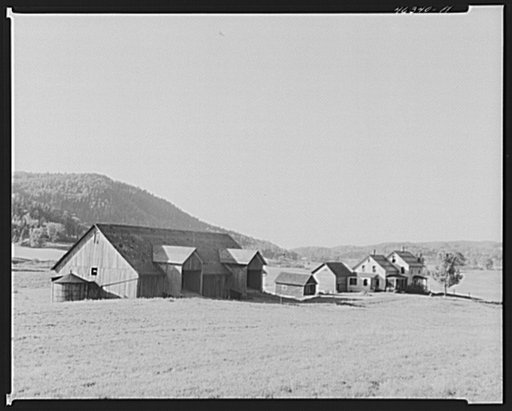 Farmhouses along a road between Burlington and Enosburg Falls, Vermont