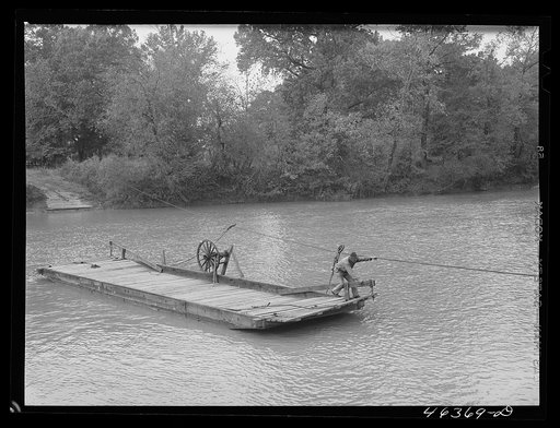 Parks Ferry across the Oconee River is still running, Greene County, Georgia