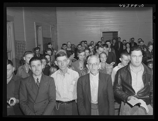 Untitled photo, possibly related to: Union meeting of textile workers in Greensboro, Greene County, Georgia